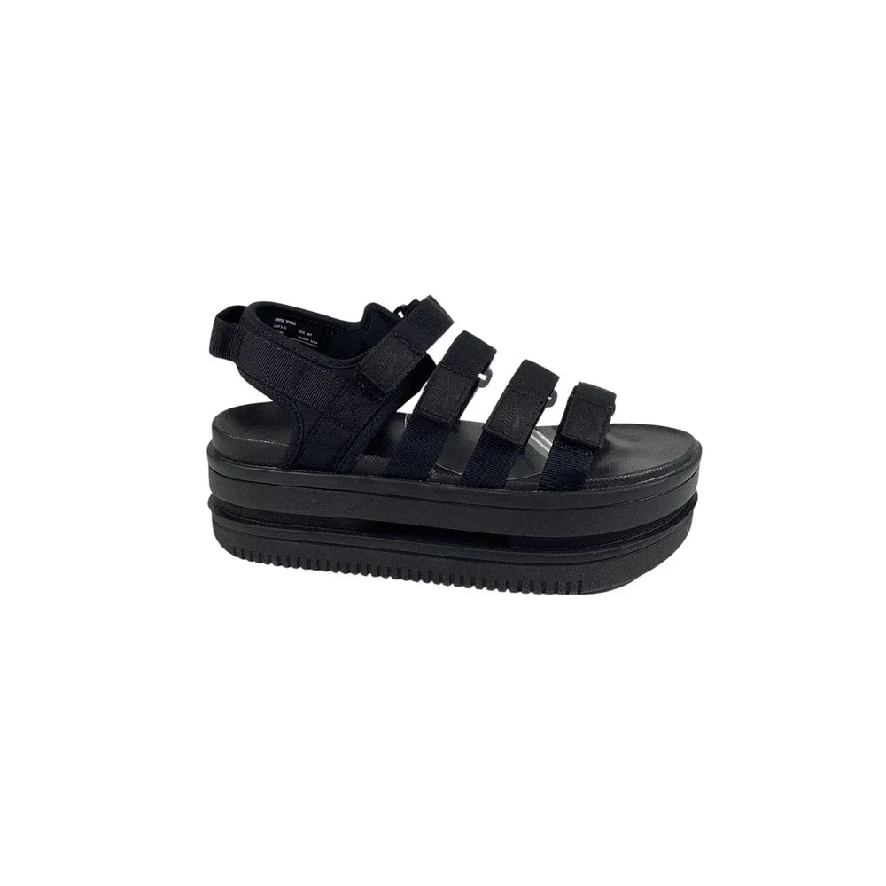 NIKE ICON CLASSIC SANDALS TRIPLE BLACK (DH0224 004), Women Size 7  No Box